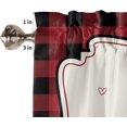 thumbnail image 3 of Rdsfhsp Window Valances Kitchen Rod Pocket Short Curtain Panels Mother's Day Gnome Valance Curtains, Rustic Red Black Buffalo Check Window Treatment Drapes for Living Room Bedroom Basement, 3 of 5