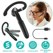 Wireless Headset, iMountek Bluetooth Earpiece V5.0 Hands-Free Earphones with Built-in Mic for Driving/Business/Office (Black)