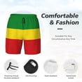 thumbnail image 3 of Mens Rastafari Flag Swimming Trunks with Compression Liner Beach Quick Dry Swim Shorts, 3 of 6