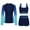 D-Blue, variant on ZQUUVOU Women's 3 Piece Rash Guard Long Sleeve Swimsuits Zip Up Built In Bra Swim Shirts With Boyshorts Quick Dry A-Pink