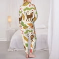 thumbnail image 5 of Kll Monkeys In The Jungle Print Women'S Long Sleeve Pajamas With Pants Sleepwear Loungewear 2 Set-Medium, 5 of 9