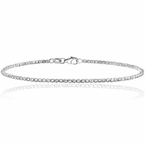 14K Solid White Gold Beaded Ball Chain Bracelet