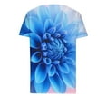 thumbnail image 5 of GA WEIHUA Womens Floral Print T Shirts Casual V Neck Shirts Loose Short Sleeve Tops 2025 Summer Fashion Blouses(Blue,M)Clearance Sales, 5 of 5