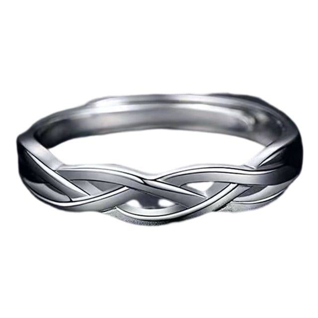 LYMAYTER Silver Ring Silver Color Luxury Men's Ring - AdjUS-CYYLtable, Versatile