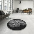 thumbnail image 3 of Ahgly Company Indoor Round Patterned Platinum Gray Area Rugs, 6' Round, 3 of 6