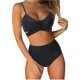 thumbnail image 1 of Conjunto de traje de baño con almohadilla push-up para mujer, traje de baño Sexy con estampado liso, ropa de playa, 1 of 5