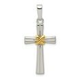 thumbnail image 1 of 925 Sterling Silver and Gold-Tone Polished Latin Cross Shaped Pendant, 1 of 2