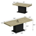 thumbnail image 3 of OXYLIFE Extendable Dining Table for 6-8 Person for Living Room, 63"-78.7" Wide, Oak+Black, 3 of 5