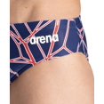 thumbnail image 2 of Arena Men's Team Color Print 3-inch Brief Athletic Training Swimsuit Bathing Suit Carbonics Pro Navy/Red 22, 2 of 5