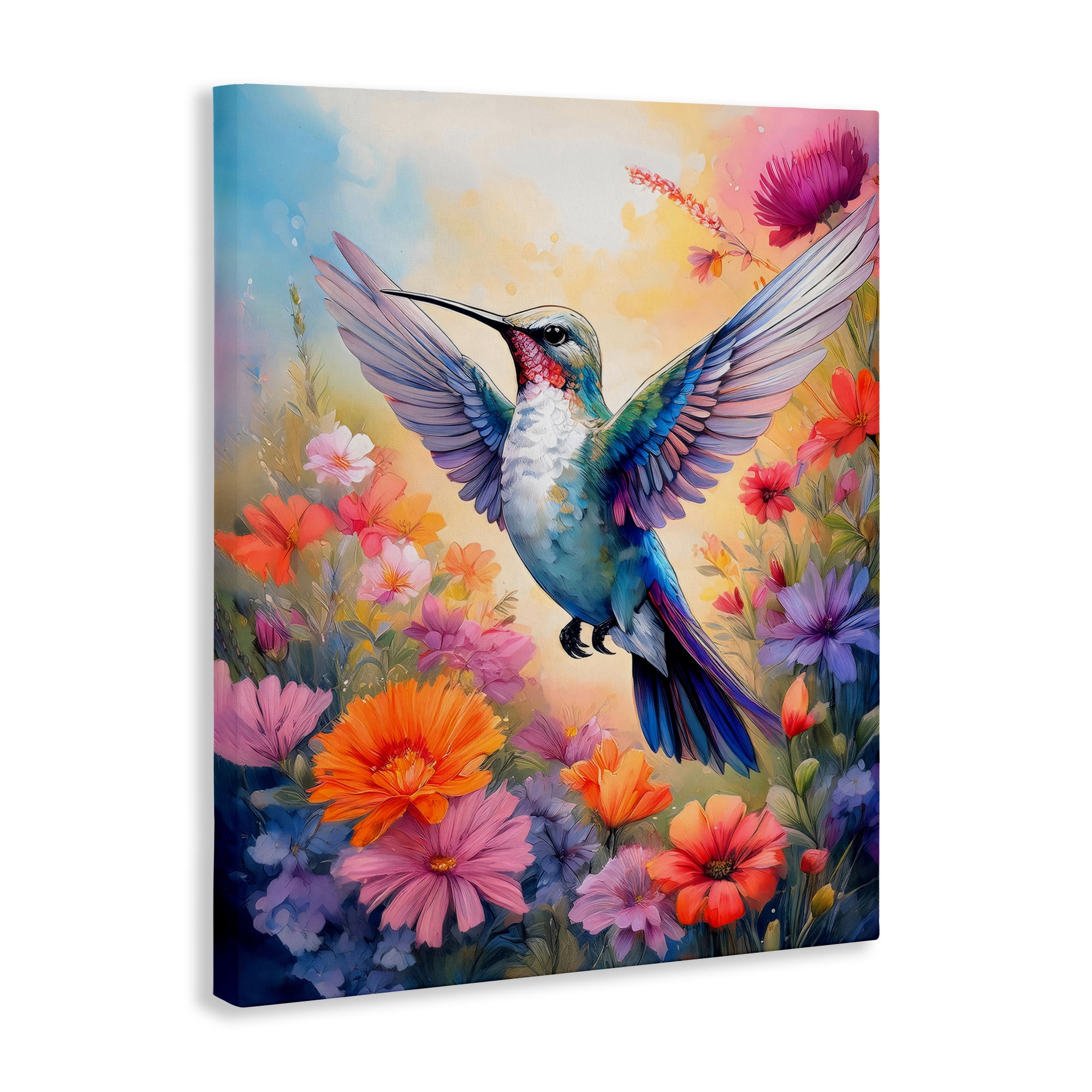 Stupell Industries Colorful Hummingbird in Bloom Canvas Wall Art, design by Creative Studio