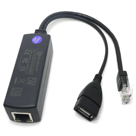 Active PoE Splitter 48V to 5V 2.4A USB A Female 802.3af Power Over Ethernet