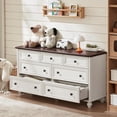 thumbnail image 6 of Joaxswe Farmhouse 4-Piece Bedroom Set: 54" Dresser, 43.5" Chest, 2 Nightstands with Charging Station, Wood Furniture for Living Room Hallway, White, 6 of 9