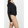 thumbnail image 2 of Intimately Free People Womens Turnt Surplice V-Neck Bodysuit Black L, 2 of 4
