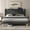 Dark Gray, variant on NISIEN Queen Bed Frame with Charging Station, Upholstered Platform Bed with Wingback Storage Headboard, Dark Gray