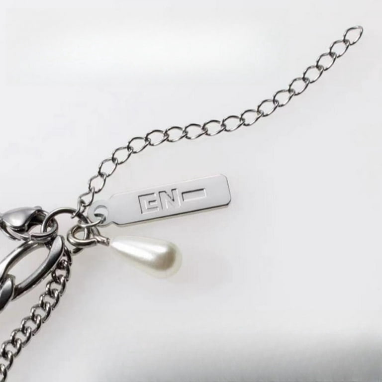 Kpop Enhypen Sadame Merch 2way Necklace Pearl Beads Chain