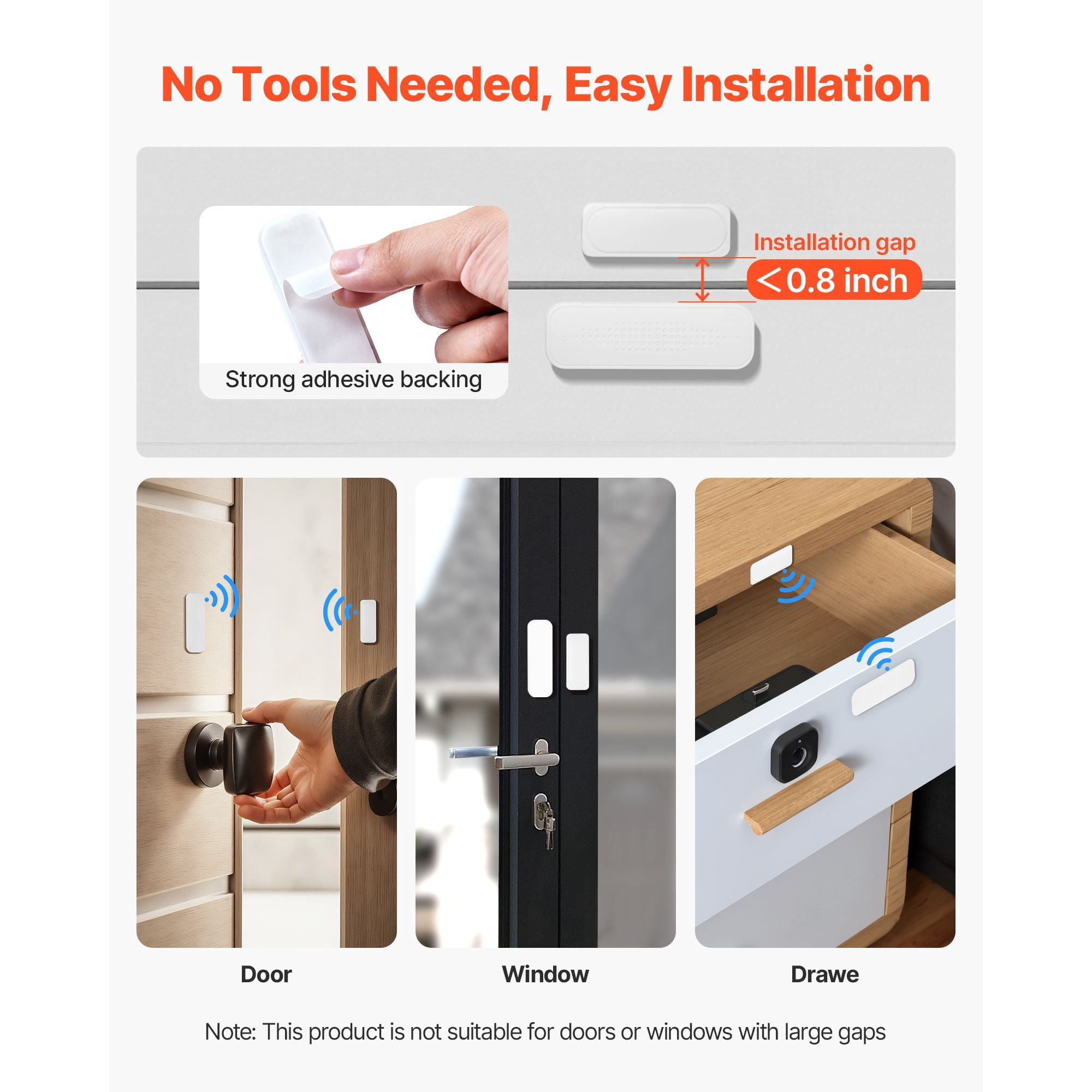 Door Chime, DC 12V, Wireless Door Open Contact Sensor Alarm Chime with 656 ft Range, 58 Chimes & 5 Adjustable Volume, Doors Ringer Alert for Business, Store, Home, Office When Entering