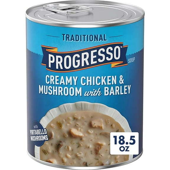 Progresso Traditional Creamy Chicken & Mushroom With Barley Soup, 18.5 oz.
