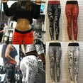 thumbnail image 4 of xiaxaixu Leggings de Yoga pour Femmes Taille Haute Lettre Imprimée Pantalon de Course de Rue, 4 of 5