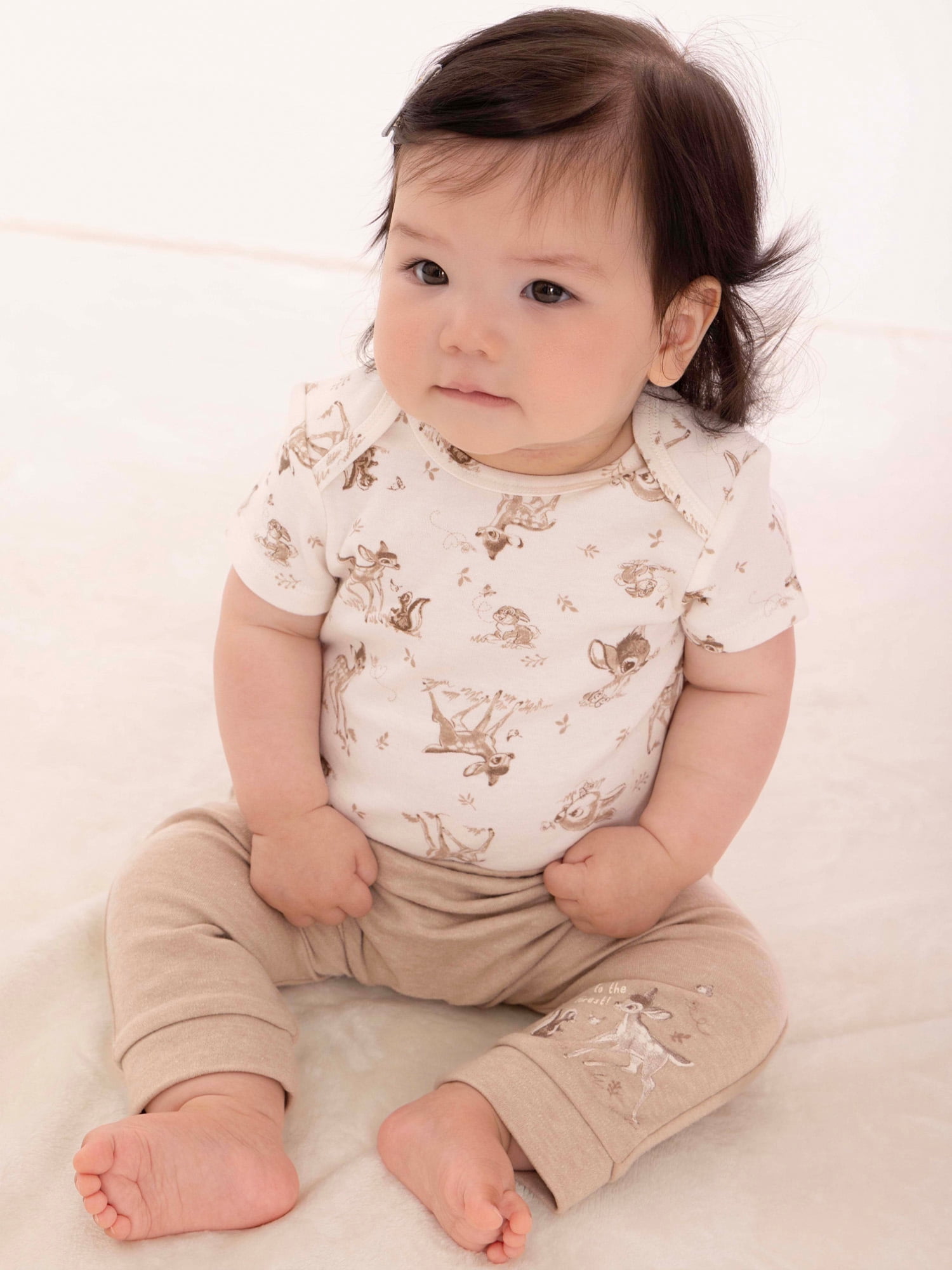 Disney Baby Wishes + Dreams Bambi Infant Baby Short Sleeve Bodysuits, 3-Pack, Sizes Newborn-12 Months