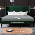 thumbnail image 5 of Amolife Full Size Bed Frame, Velvet Platform Bed with Upholstered Wingback Headboard, No Box Spring Needed, Green, 5 of 12