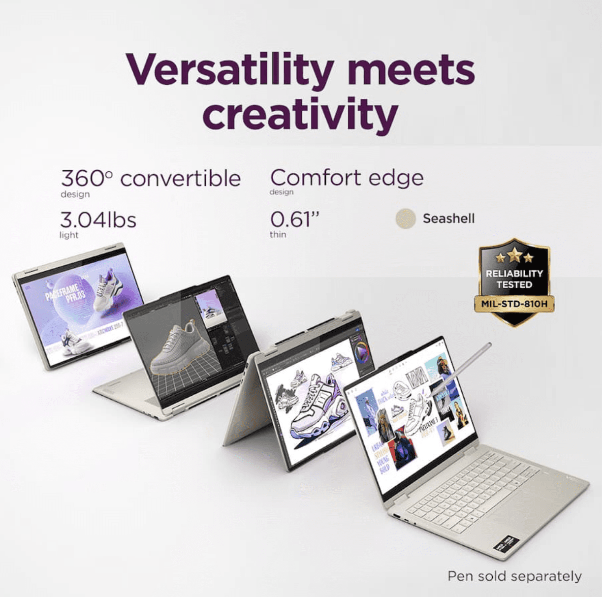 Lenovo Yoga 7 2-in-1 Copilot+ AI PC Laptop | 14" WUXGA OLED Touch (100% DCI-P3, 600Nits) | AMD Ryzen AI 5 340 | 16GB DDR5 512GB SSD | for Creator Business Professional Win11 w/Stylus Pen