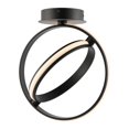 thumbnail image 2 of Nicole 14.25" 2-Light Modern Minimalist Aluminum Ring Integrated LED Semi Flush Mount, Black, 2 of 10