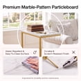 thumbnail image 4 of C Shaped End Table, Vintage Side Table for Couch, Laptop, Coffee, Snack, Sofa Side End Table C Shape for Living Room, 27"(H) x 19.7"(W) x 12.6"(D), Marble, 4 of 14