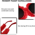 thumbnail image 5 of FEISEDY Women Plush Fuzzy Round Sunglasses Punk Soft Velvet Shades Ladies Handmade Party Cosplay Eyewear B2889, 5 of 14