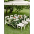 thumbnail image 4 of Outdoor Tablecloth with Umbrella Hole for Patio/Picnic/Party/Camping, Tropical Forest Waterproof Table Cloth Rectangle Table Cover Washable, Summer Botanical Palm Trees Banana Leaves Green (60"x 84"), 4 of 9