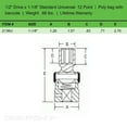 thumbnail image 5 of Grey Pneumatic 1/2" Drive x 1-1/8"  Standard Universal- 12 Point Socket - Black, 5 of 5