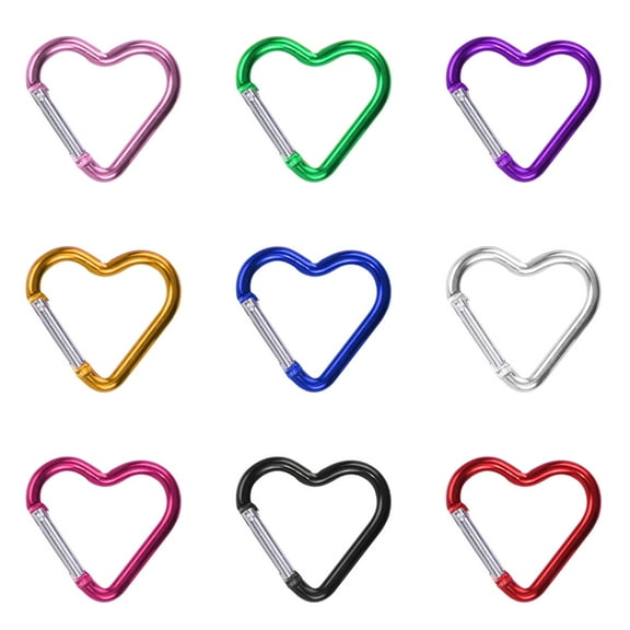 7829 9pack Heart Pattern Carabiner Hook Climbing Carabiner Sports Carabiner for Key and Gear