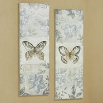 Around the Garden Butterfly Canvas Wall Art Multi Cool Set of Two 2