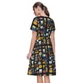 thumbnail image 2 of Bixox Robe d'Été à Manches Courtes pour Femmes Robe Ample Longueur Genou avec Poches-Dents, 2 of 7