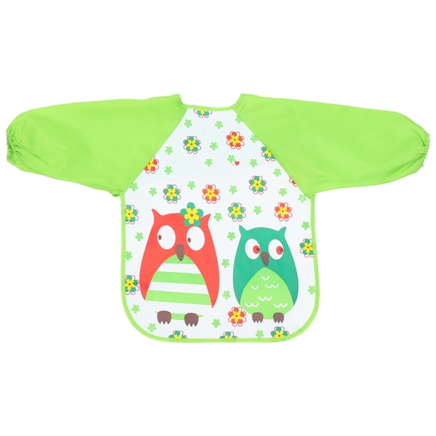 GOOHOCHY Los niños del modelo del búho verde de EVA impermeabilizan los delantales prácticos de EVA con las mangas