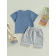 thumbnail image 4 of Bagilaanoe 4th of July Clothes for Toddler Baby Boys Print Short Sleeve T-shirt Tops + Shorts 6M 12M 18M 24M 3T Kids Independence Day Outfits 2pcs Short Pants Set, 4 of 9