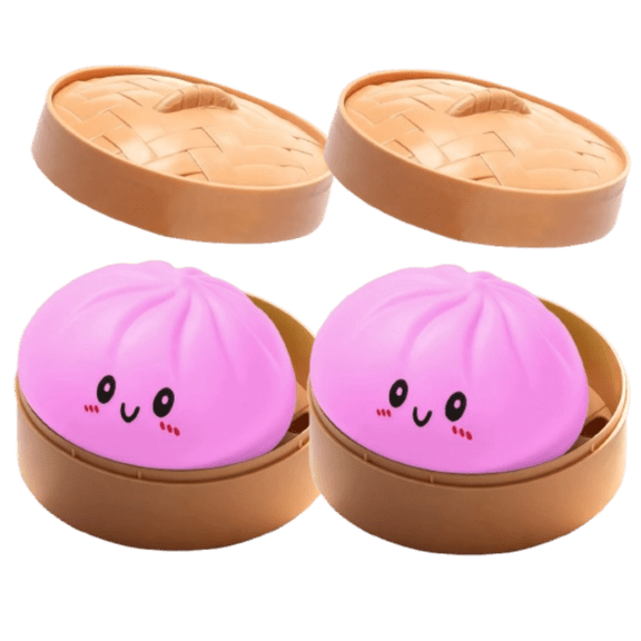 2Pcs Dumpling Squishies Toy Mystery Box Glitter Dumpling Surprise Squeeze Toy Colorful Stress Balls Fidget Sensory Toy for Boys Girls Birthday Party Favors Gift