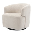 thumbnail image 4 of BRILHAMEZ 30" Modern Swivel Accent Chair, Chenille Upholstered Round Barrel Chair, Comfy Club Lounge Armchair for Living Room & Bedroom, Green, Beige, 4 of 8