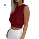 thumbnail image 2 of Minnieouse Top corto sin mangas para mujer, jersey deportivo para correr, camiseta de entrenamiento, ropa de moda de verano de cintura alta para Prendas para la parte del cuerpo Vino rojo XL, 2 of 5