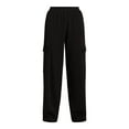 thumbnail image 5 of No Boundaries Fleece Wide Leg Cargo Pants, Women’s, 5 of 6