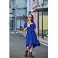 thumbnail image 3 of Arshiner Girls Summer Dress Puff Sleeve High Low Swing Cassual Formal Dresses with Pocket, 3 of 7