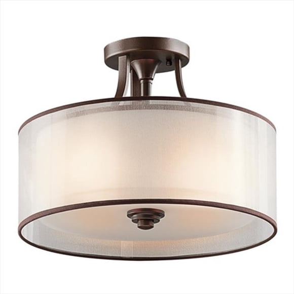 Kichler 42386MIZ Lacey 3 Light Semi Flush in Mission Bronze