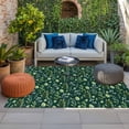 thumbnail image 2 of Dark Green Leaves Outdoor Rug for Patio/Deck/Porch, Non-Slip Large Area Rug 4 x 6 Ft, Pastoral Watercolor Botanical Plant Indoor Outdoor Rugs Washable Area Rugs, Reversible Camping Rug Carpet Runner, 2 of 8
