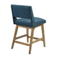 thumbnail image 3 of BOOMERANG Counter Stool 36.25" Height Barstool with Backrest Modern Solid Wood, INCLAKE Upholstered Foam Seat, Faux Linen Pub Chair, Navy, 3 of 7