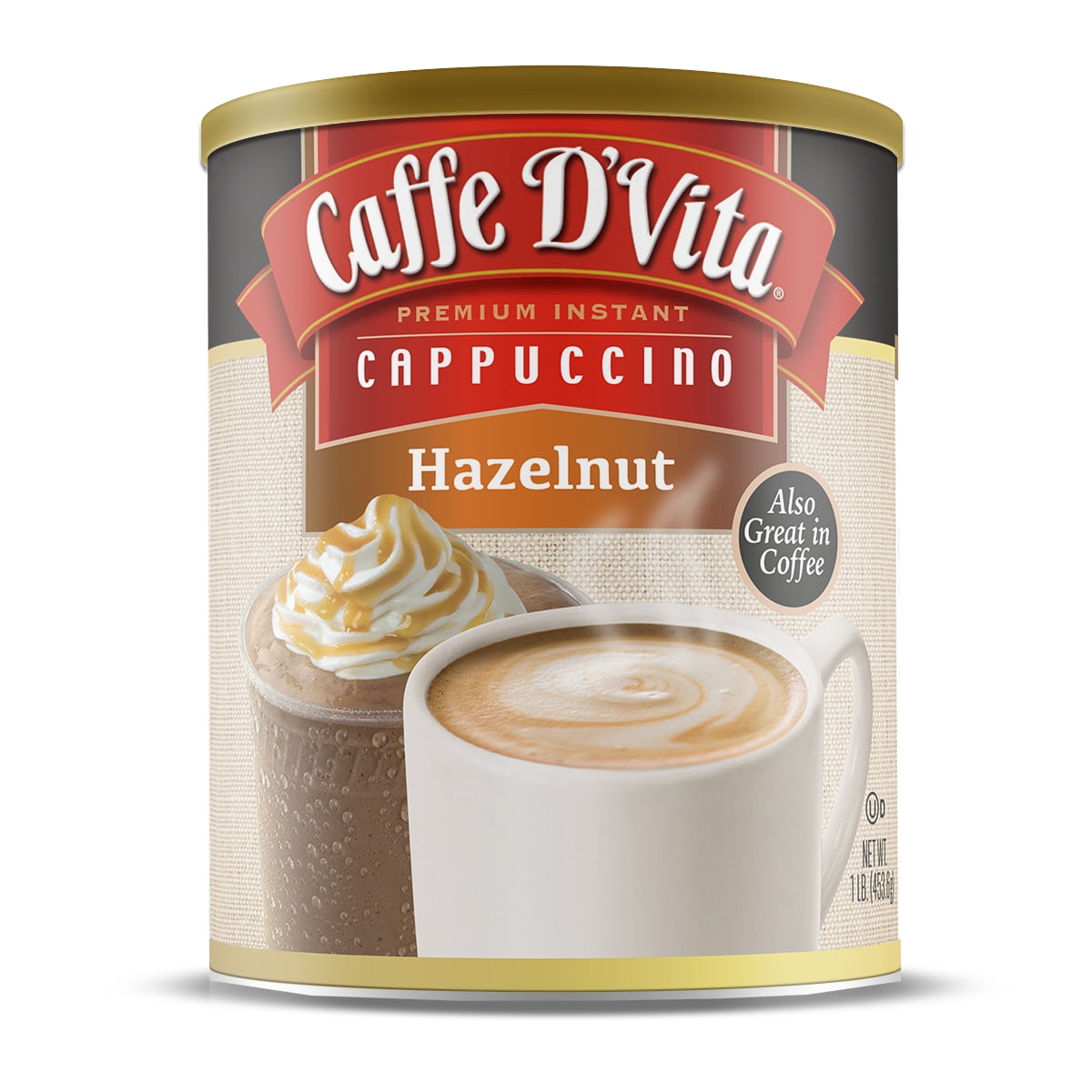 Caffe D'Vita Hazelnut Cappuccino, 16 oz 
