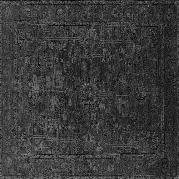 Ahgly Company Indoor Square Persian Gray Bohemian Area Rugs, 5' Square