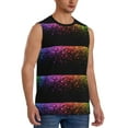 thumbnail image 2 of Bingfone Colorful Sparkling Pattern Men's Tank Tops Workout Sleeveless Tee Shirts Running Beach Tanks for Men-3X-Large, 2 of 8