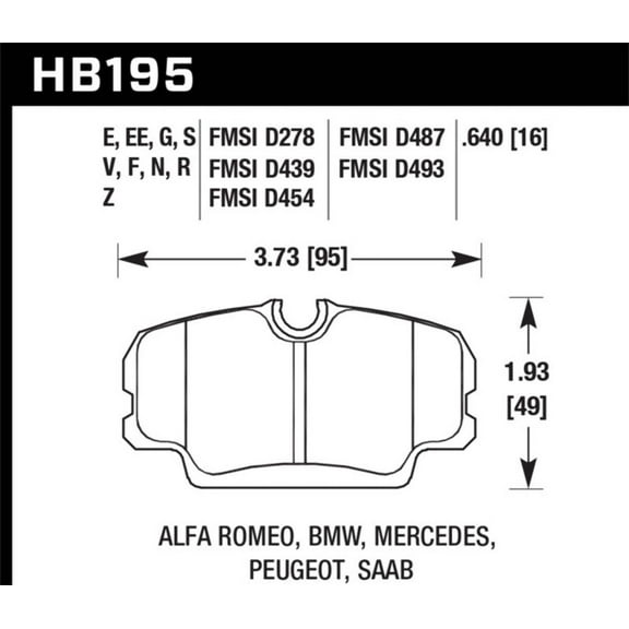 Hawk Performance HB195G.640 DTC-60 Disc Brake Pad Fits select: 2000-2003 LAND ROVER DISCOVERY II, 1984-1991 BMW 325