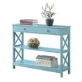 thumbnail image 2 of Convenience Concepts Oxford 1 Drawer Console Table with Shelves, Sea Foam Blue, 2 of 10