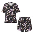 thumbnail image 5 of Wukai Snake And Floral1 Women's Pajama Set,Short-Sleeve Top and Shorts with Elastic Waistband and Pockets for Loungewear, Yoga, and Casual Wear-Large, 5 of 8