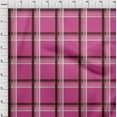 thumbnail image 3 of oneOone Cotton Flex Pink Fabric Madras Check Fabric For Sewing Printed Craft Fabric By The Yard 40 Inch Wide, 3 of 4